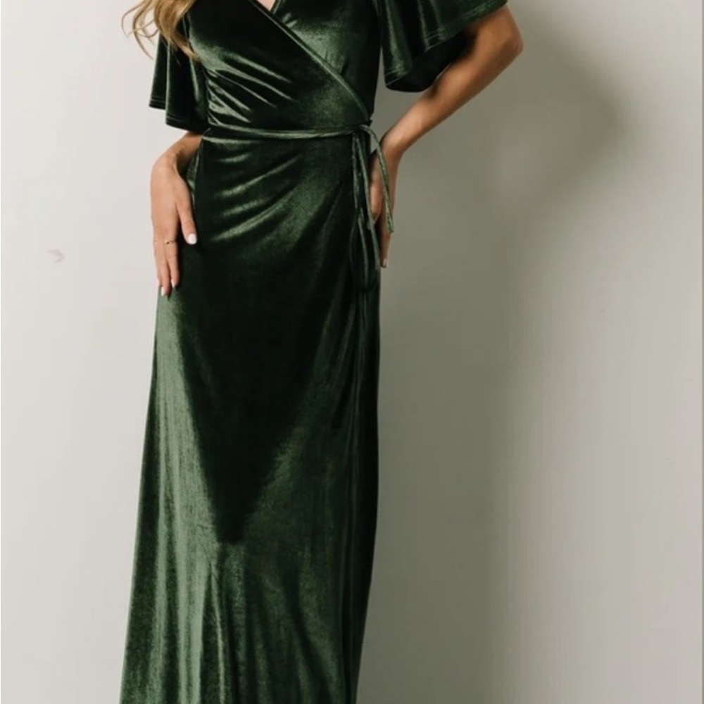 Meghan Green Wrap Dress Baltic Born Velvet